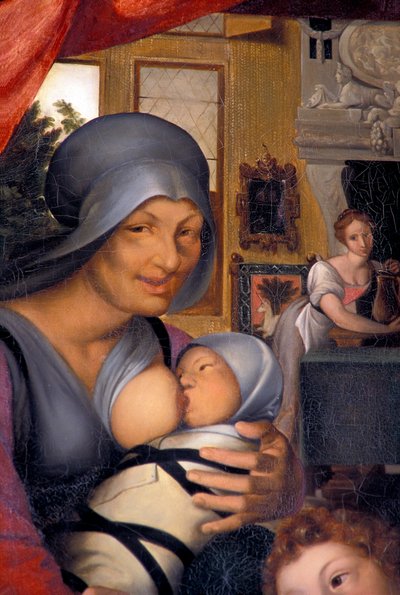 Indre & Loire N* 327 - Chateau d"Azay-le-Rideau - værelse 4 ""la dame au bain"" - laktationsdetalje. Maleri af Karl Ernest Lehman af Unbekannt Unbekannt